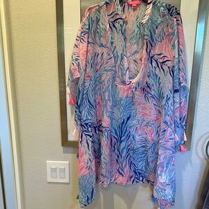 Colorful Leaf Print Kaftan